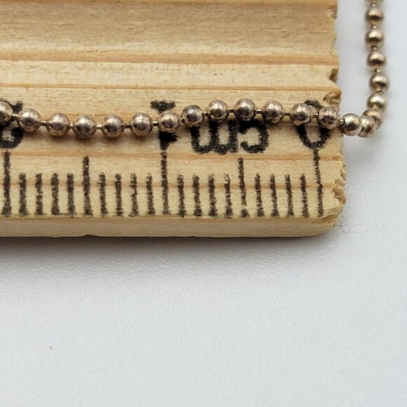 Vintage Sterling Silver 925 Ball Bead Chain Necklace 16" Spring Ring Clasp - Picture 4 of 4